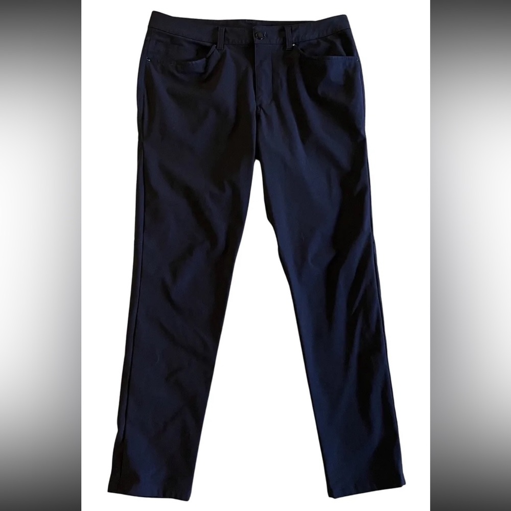 Lululemon ABC Slim-Fit 5 Pocket Black Pants Men Sz 34x32 Warpstreme Performance